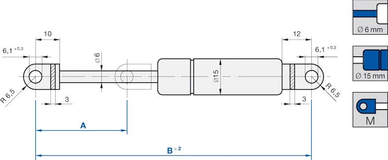 Stabilus Kaasujousi 300N 4 Stabilus Kaasujousi 300N - Image 2